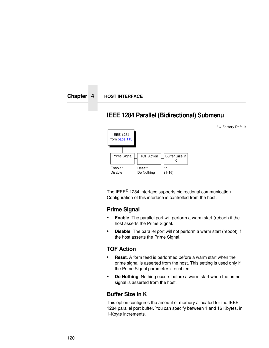 Compaq 5532, 5531, 5525B user manual Ieee 1284 Parallel Bidirectional Submenu, Prime Signal 