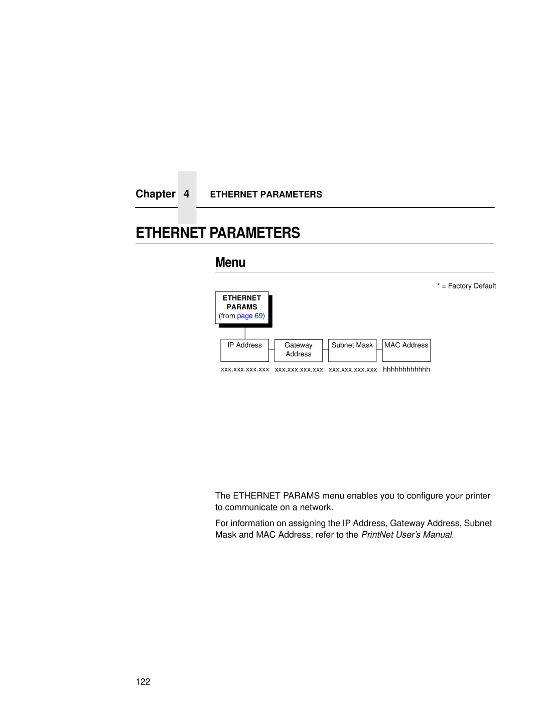 Compaq 5525B, 5532, 5531 user manual Ethernet Parameters 