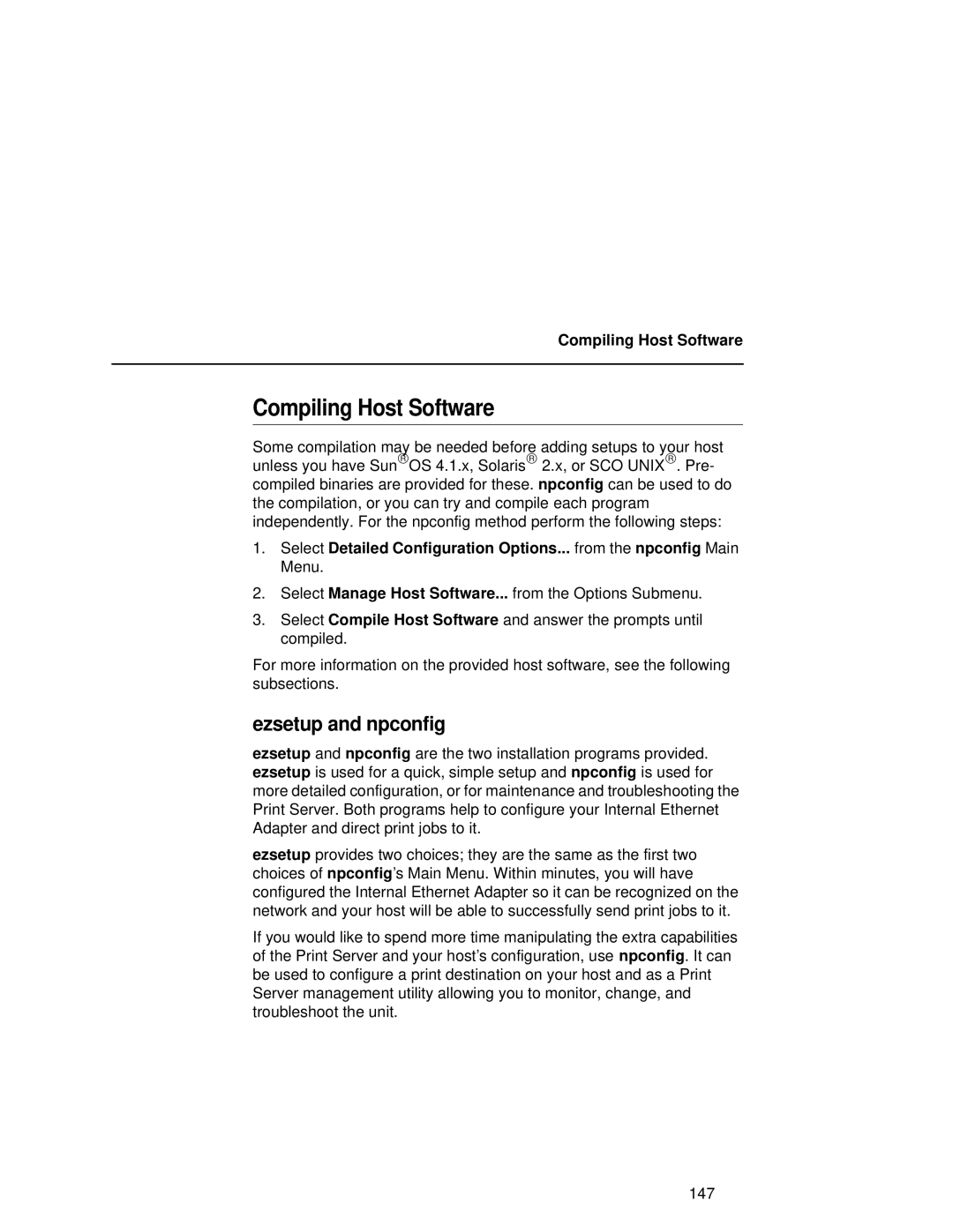 Compaq 5532, 5531, 5525B user manual Compiling Host Software, Ezsetup and npconfig 