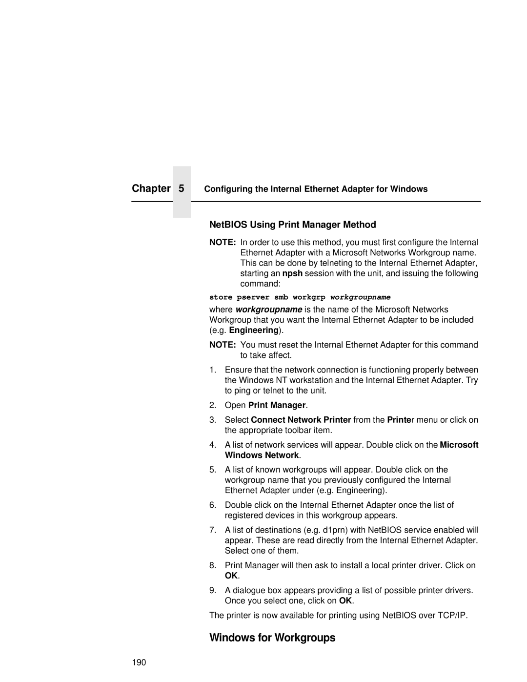 Compaq 5531, 5532, 5525B user manual Windows for Workgroups, Open Print Manager 