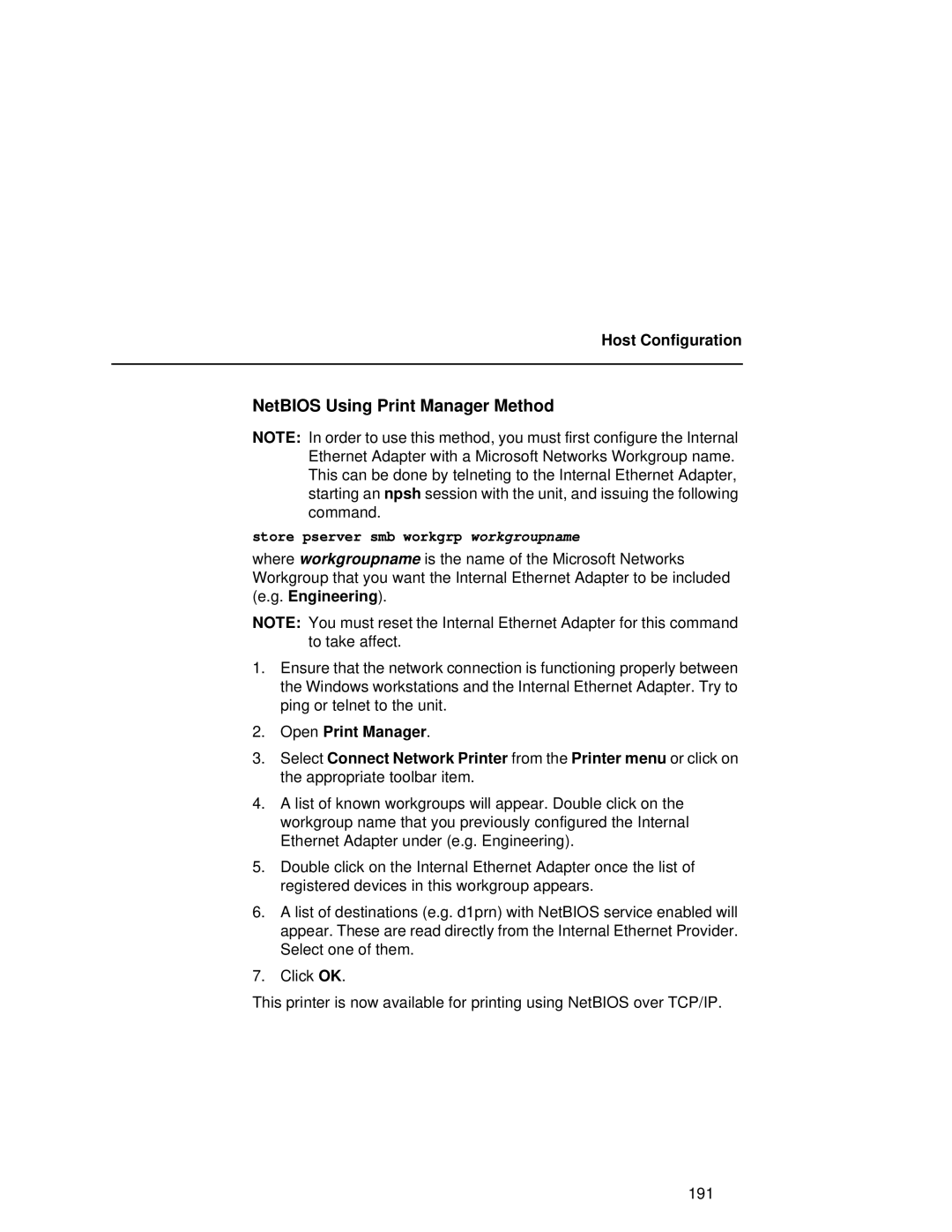 Compaq 5525B, 5532, 5531 user manual NetBIOS Using Print Manager Method 