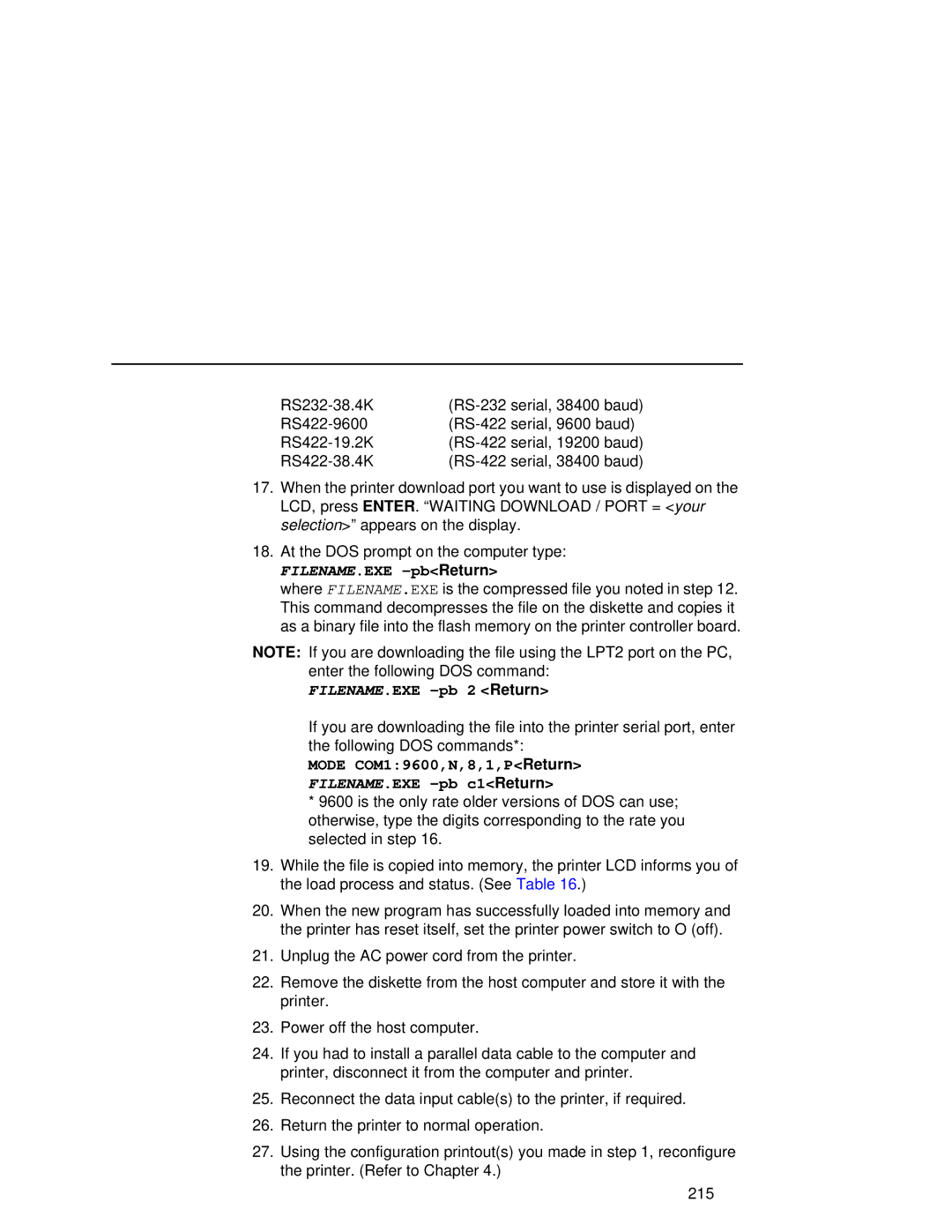 Compaq 5525B, 5532, 5531 user manual FILENAME.EXE -pbReturn 