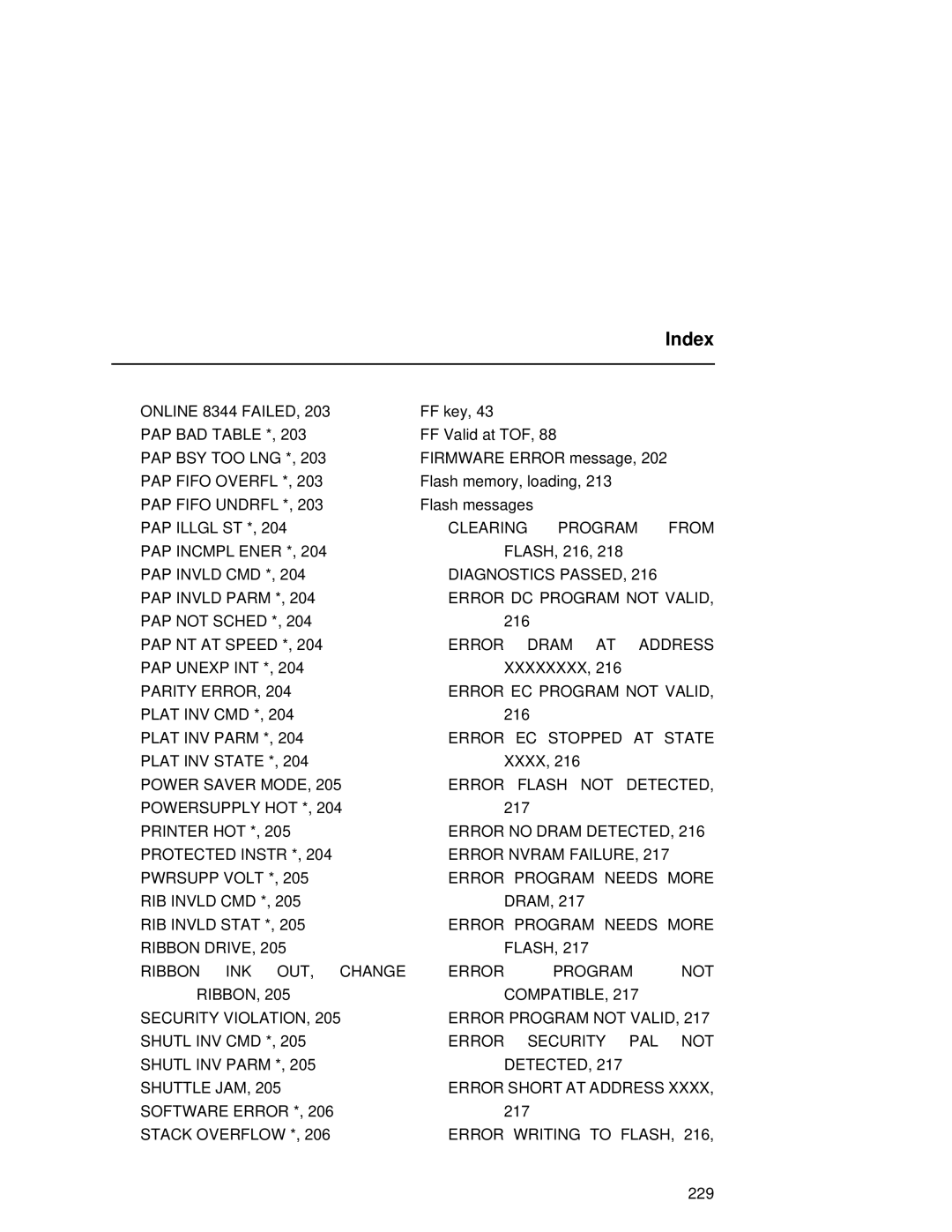 Compaq 5531, 5532, 5525B user manual Online 8344 Failed, PAP BAD Table, Pap Bsy Too Lng, PAP Fifo Overfl, PAP Fifo Undrfl 