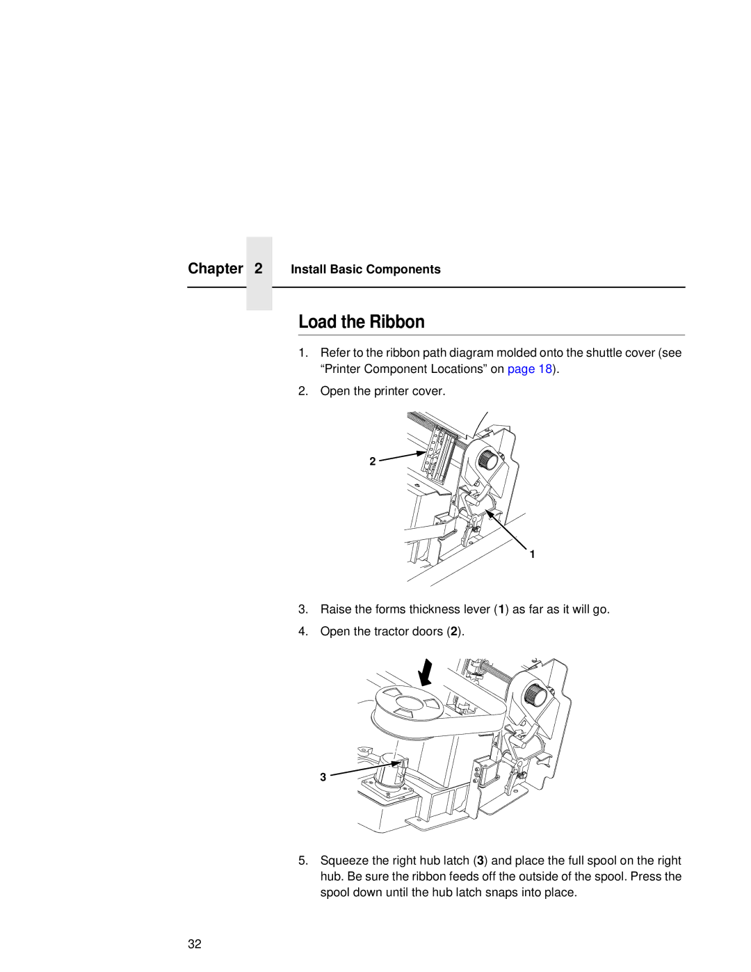 Compaq 5525B, 5532, 5531 user manual Load the Ribbon, Install Basic Components 