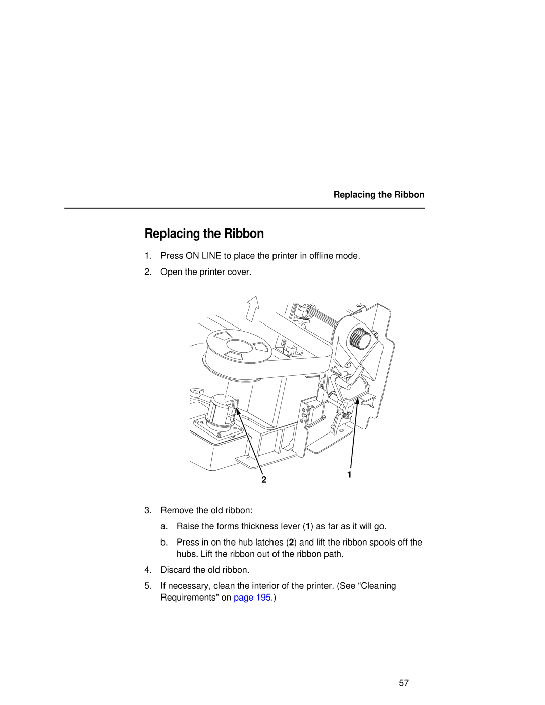 Compaq 5532, 5531, 5525B user manual Replacing the Ribbon 