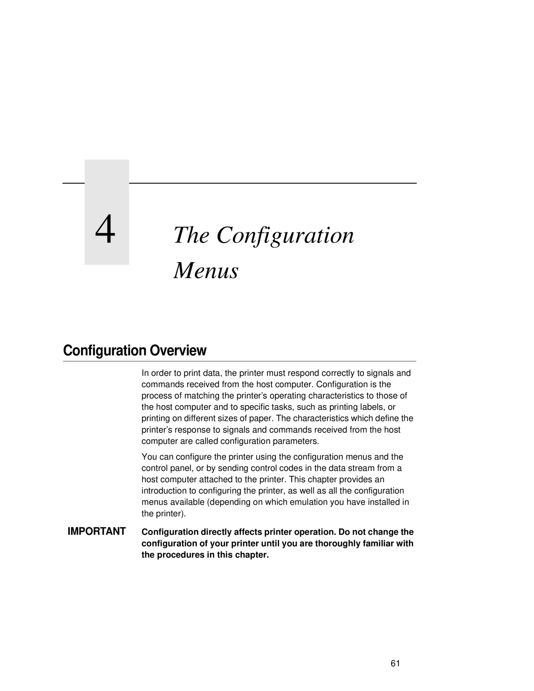 Compaq 5531, 5532, 5525B user manual Configuration Menus, Configuration Overview 