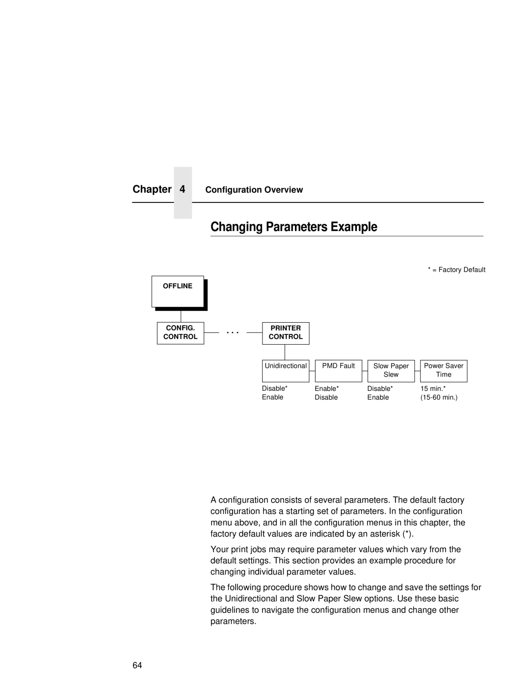 Compaq 5531, 5532, 5525B user manual Changing Parameters Example 