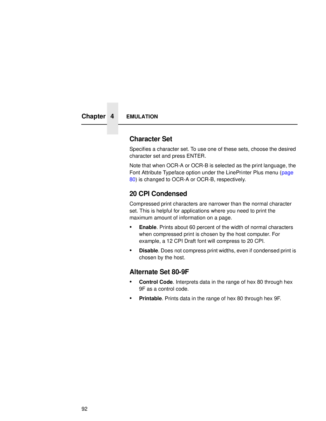 Compaq 5525B, 5532, 5531 user manual Character Set, Alternate Set 80-9F 