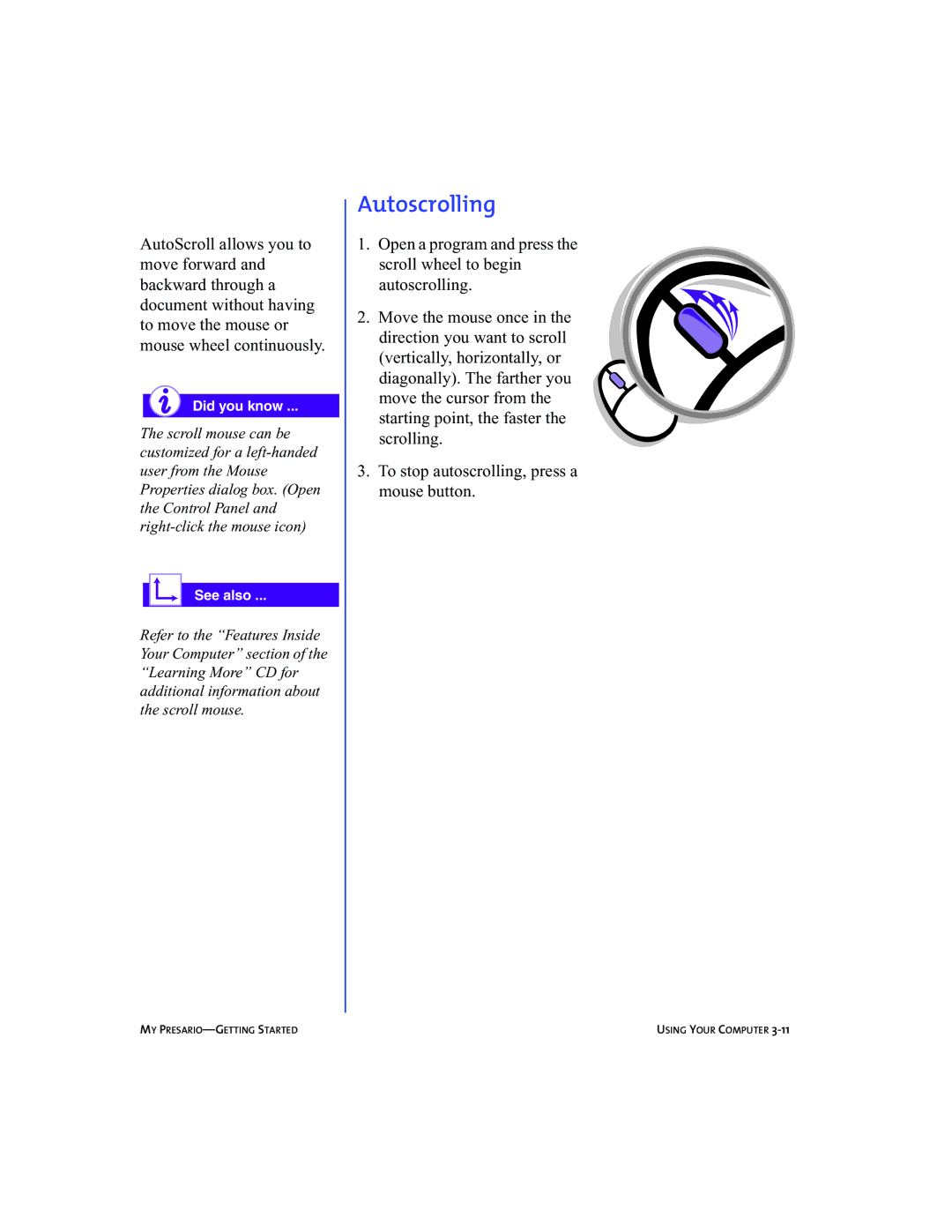 Compaq 5BW474 manual Autoscrolling 