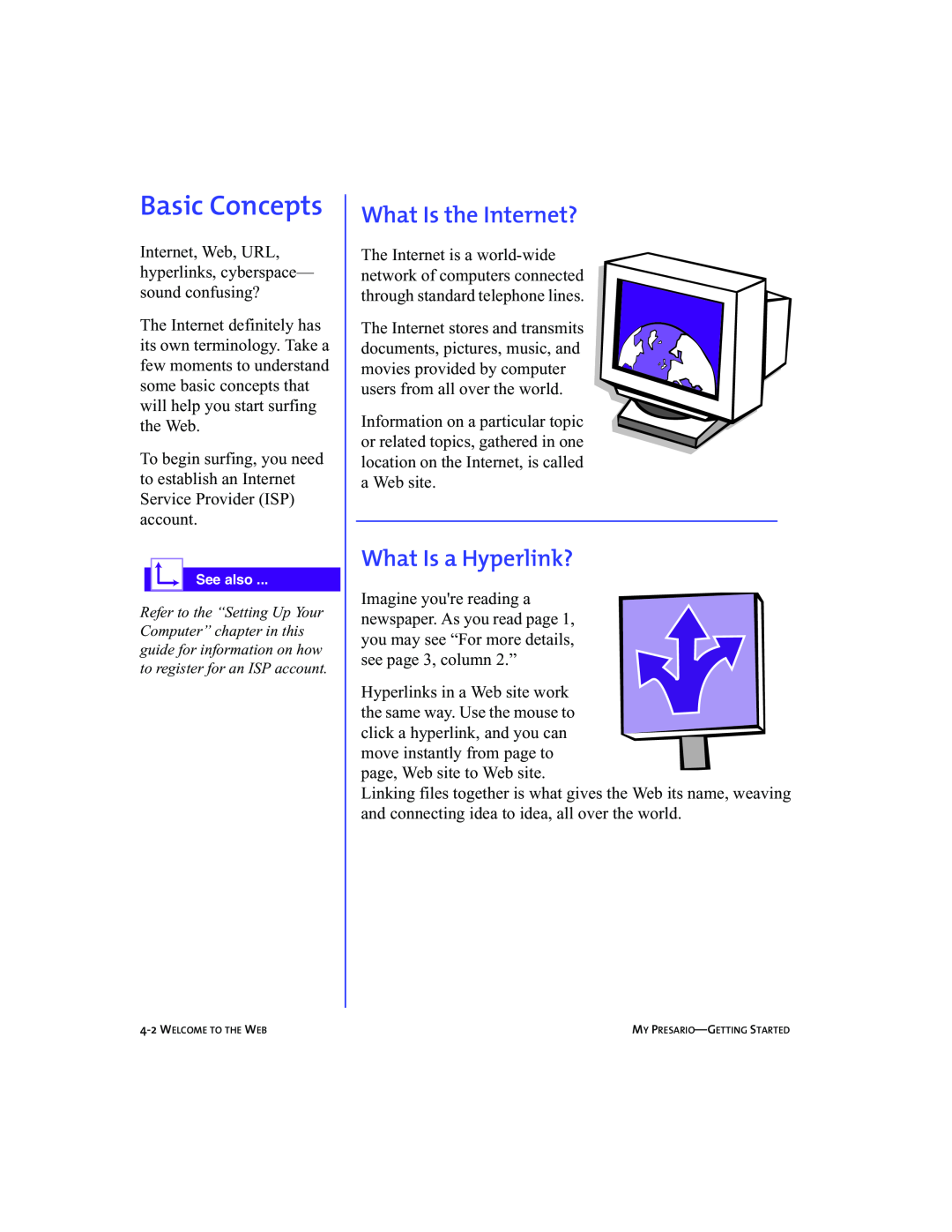 Compaq 5BW474 manual Basic Concepts, What Is the Internet?, What Is a Hyperlink? 