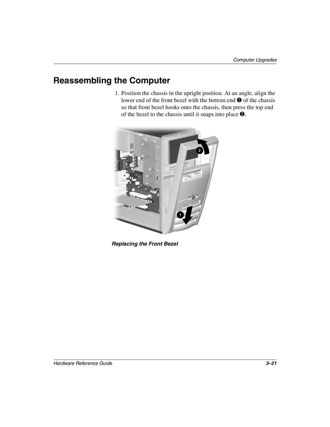 Compaq 6000 manual Reassembling the Computer 