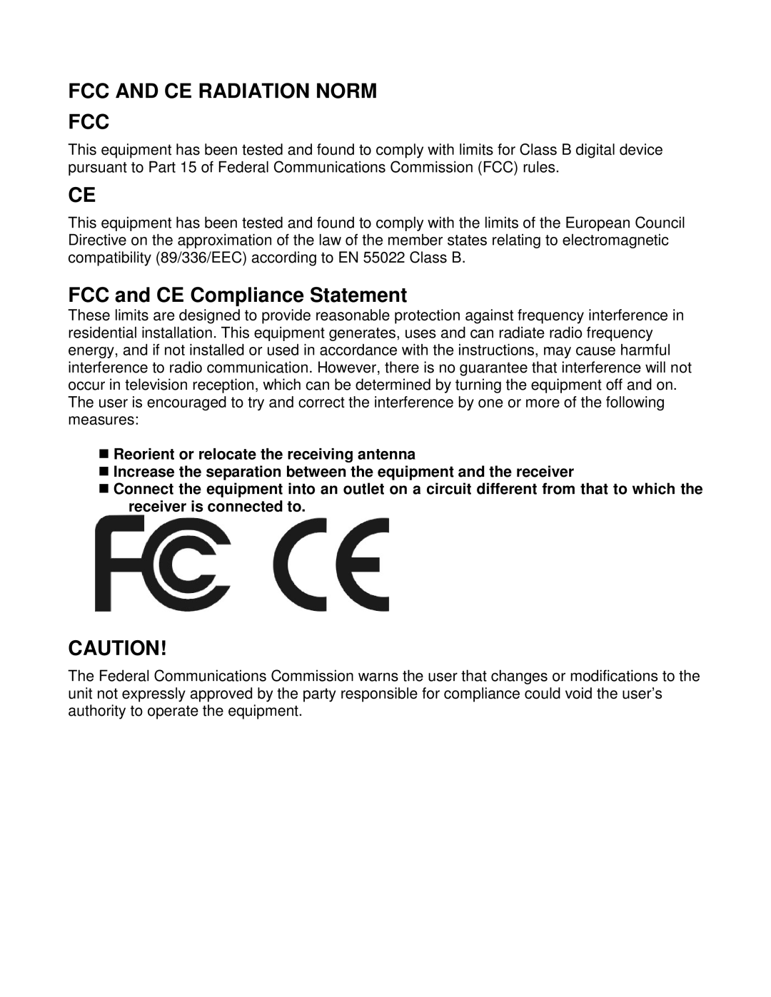 Compaq 61000101 manual FCC and CE Radiation Norm, FCC and CE Compliance Statement 