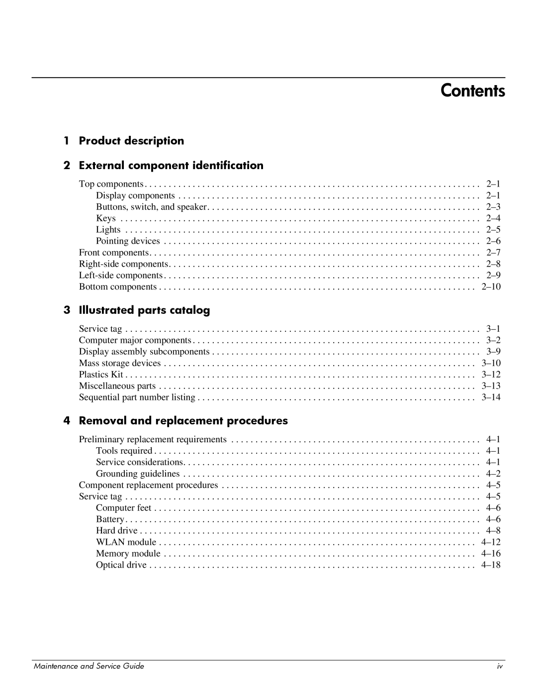 Compaq 615 manual Contents 