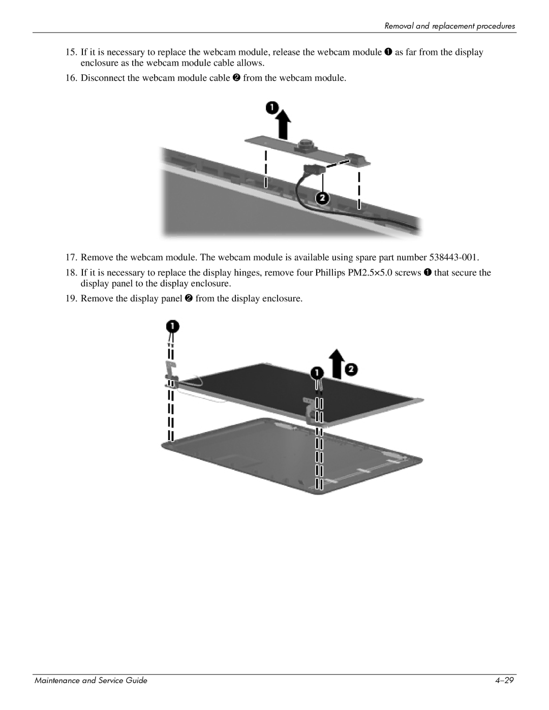 Compaq 615 manual Removal and replacement procedures 