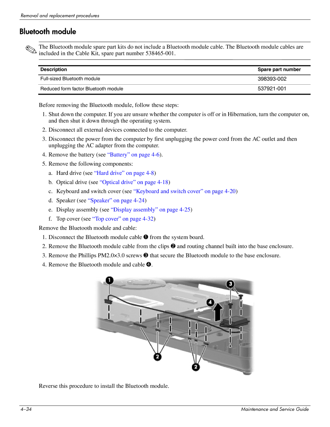 Compaq 615 manual Bluetooth module 