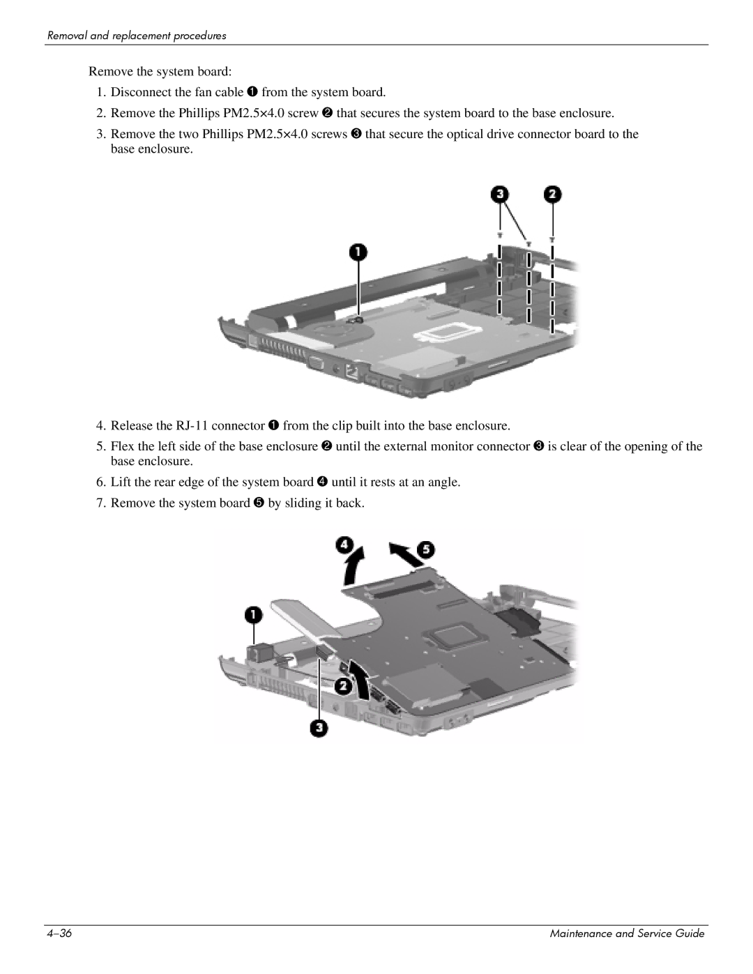 Compaq 615 manual Removal and replacement procedures 