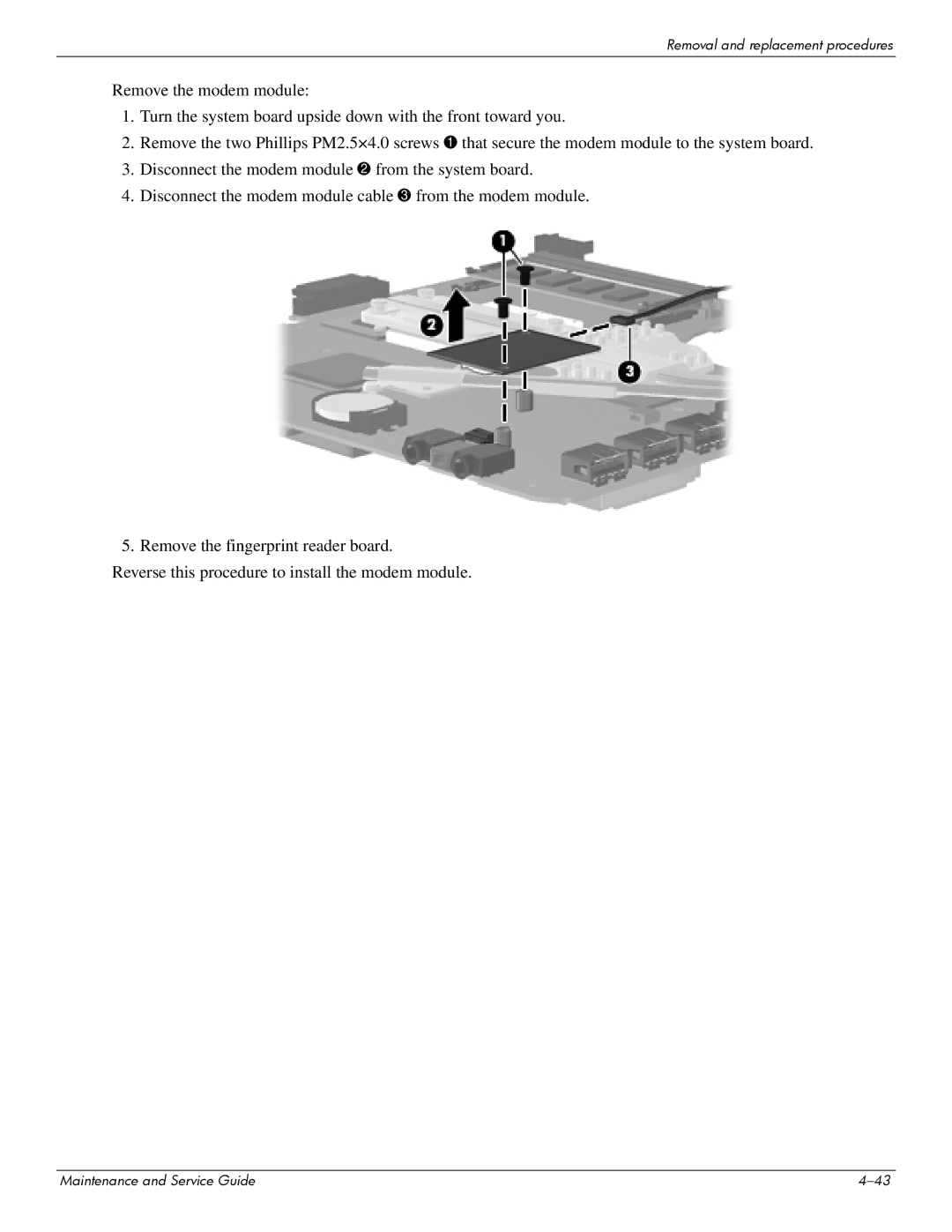 Compaq 615 manual Removal and replacement procedures 