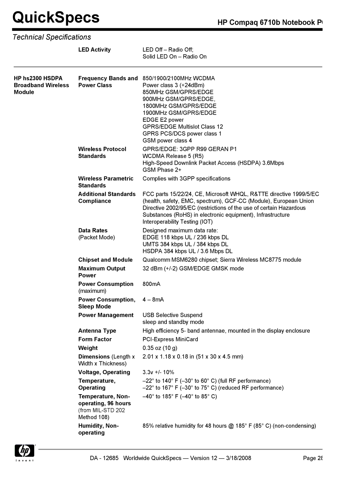 Compaq 6710b manual Packet Mode 