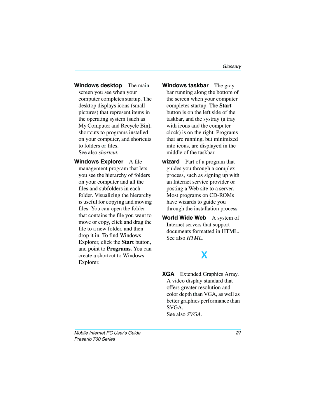 Compaq 700 Series manual Glossary 