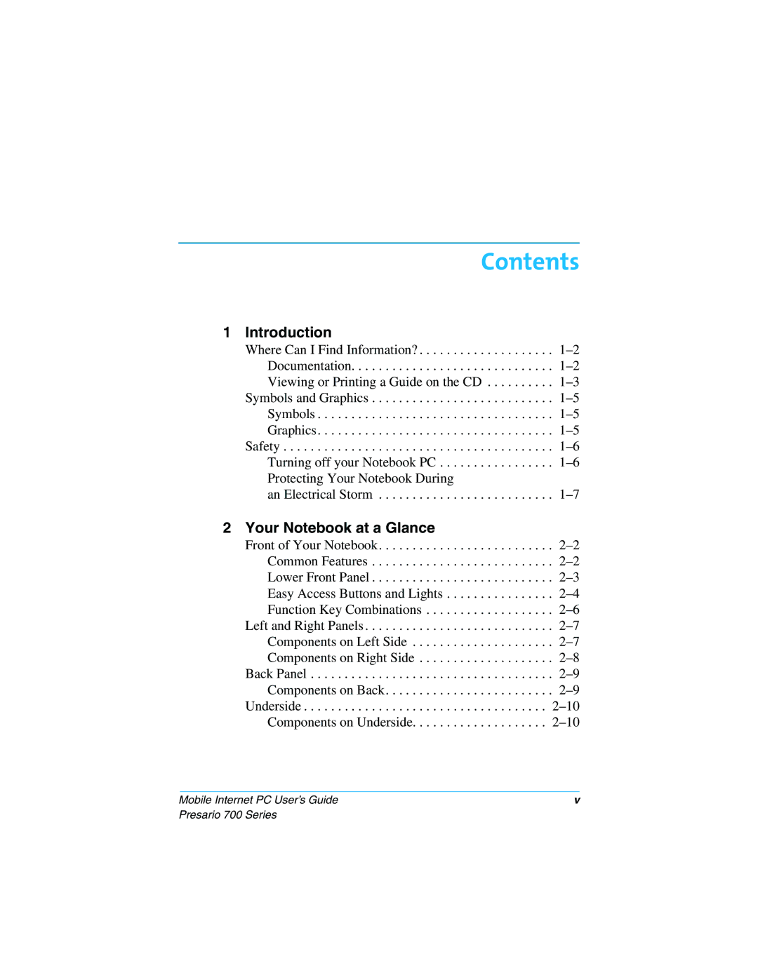 Compaq 700 Series manual Contents 