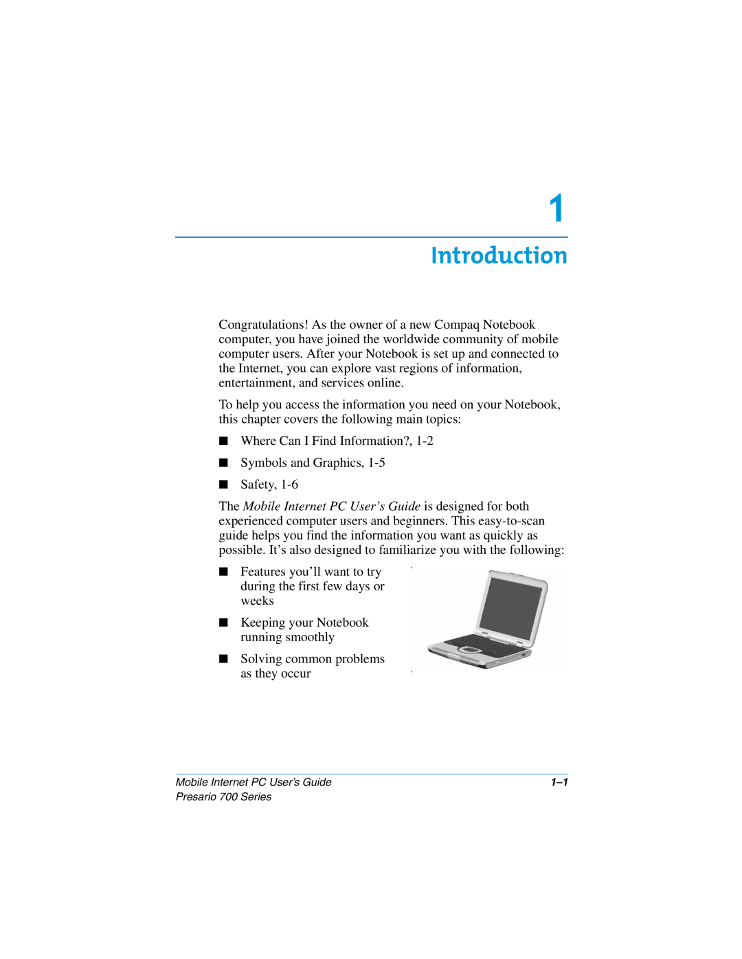 Compaq 700 manual Introduction 