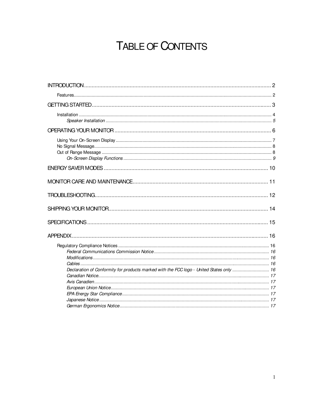 Compaq 740 manual Table of Contents 