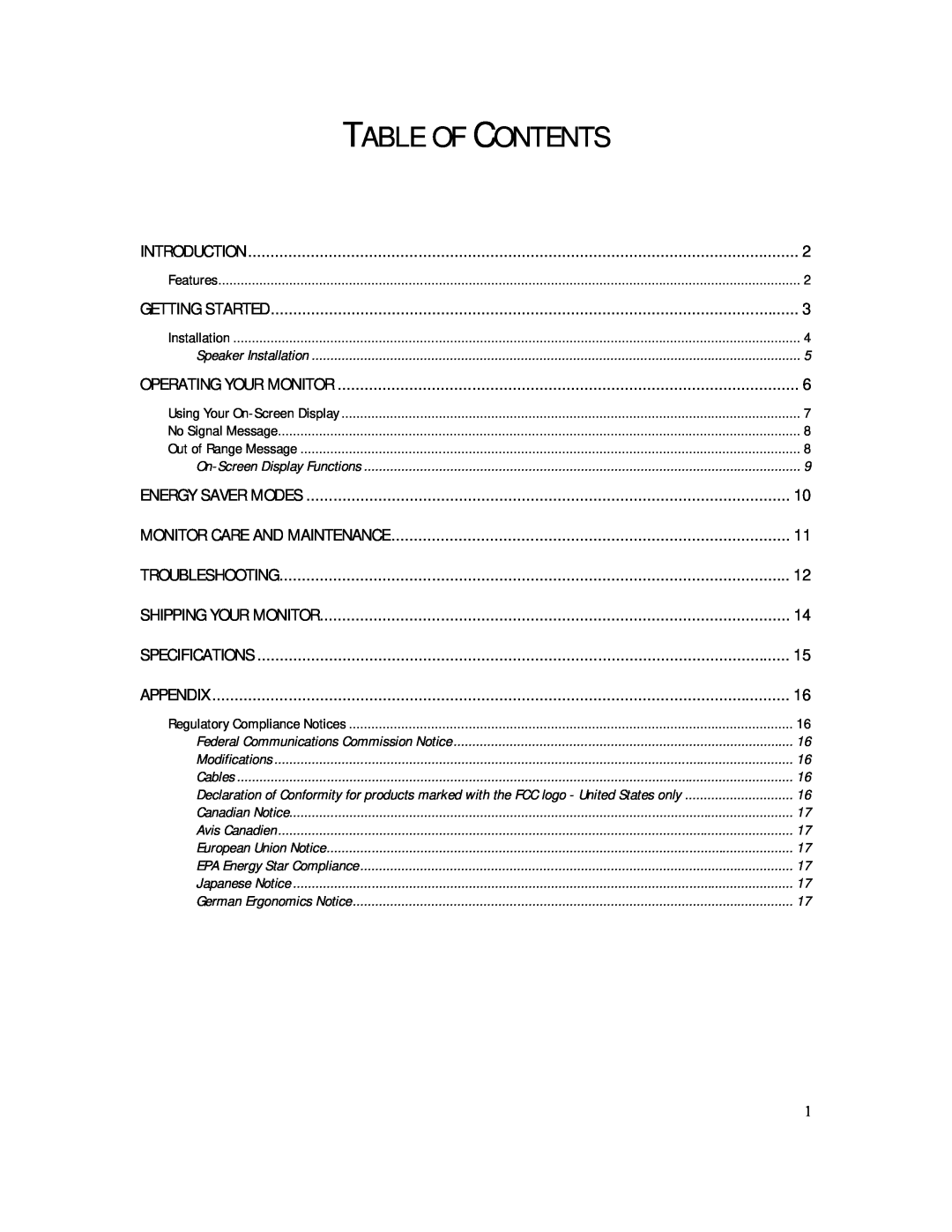 Compaq 740 manual Table Of Contents 