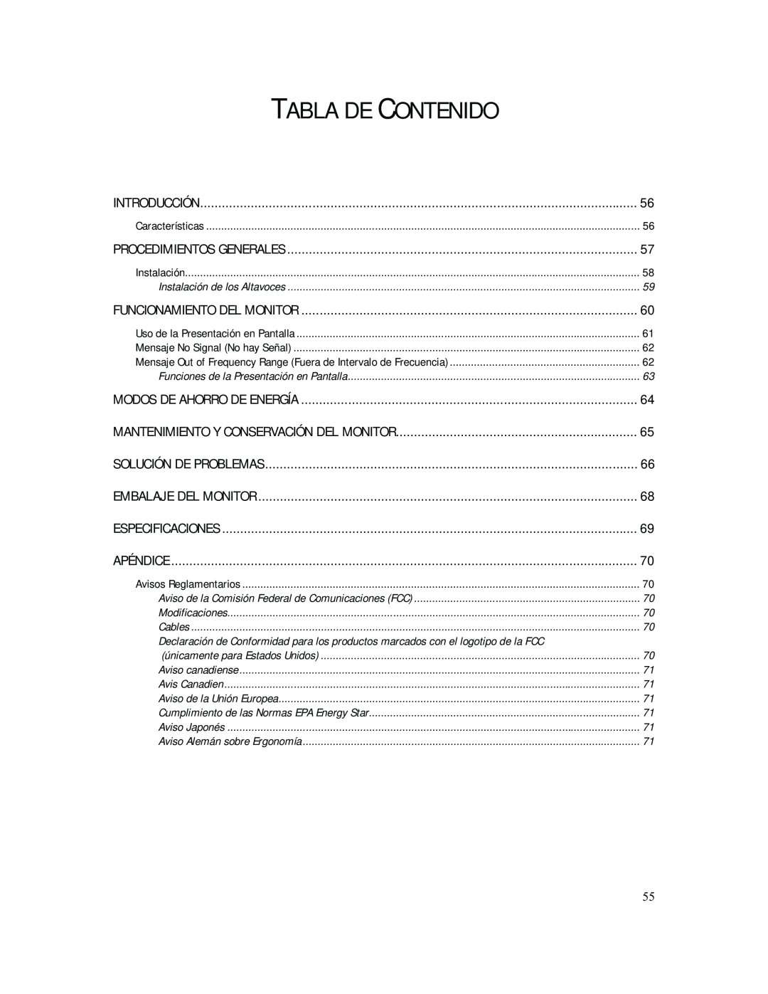 Compaq 740 manual Tabla De Contenido 
