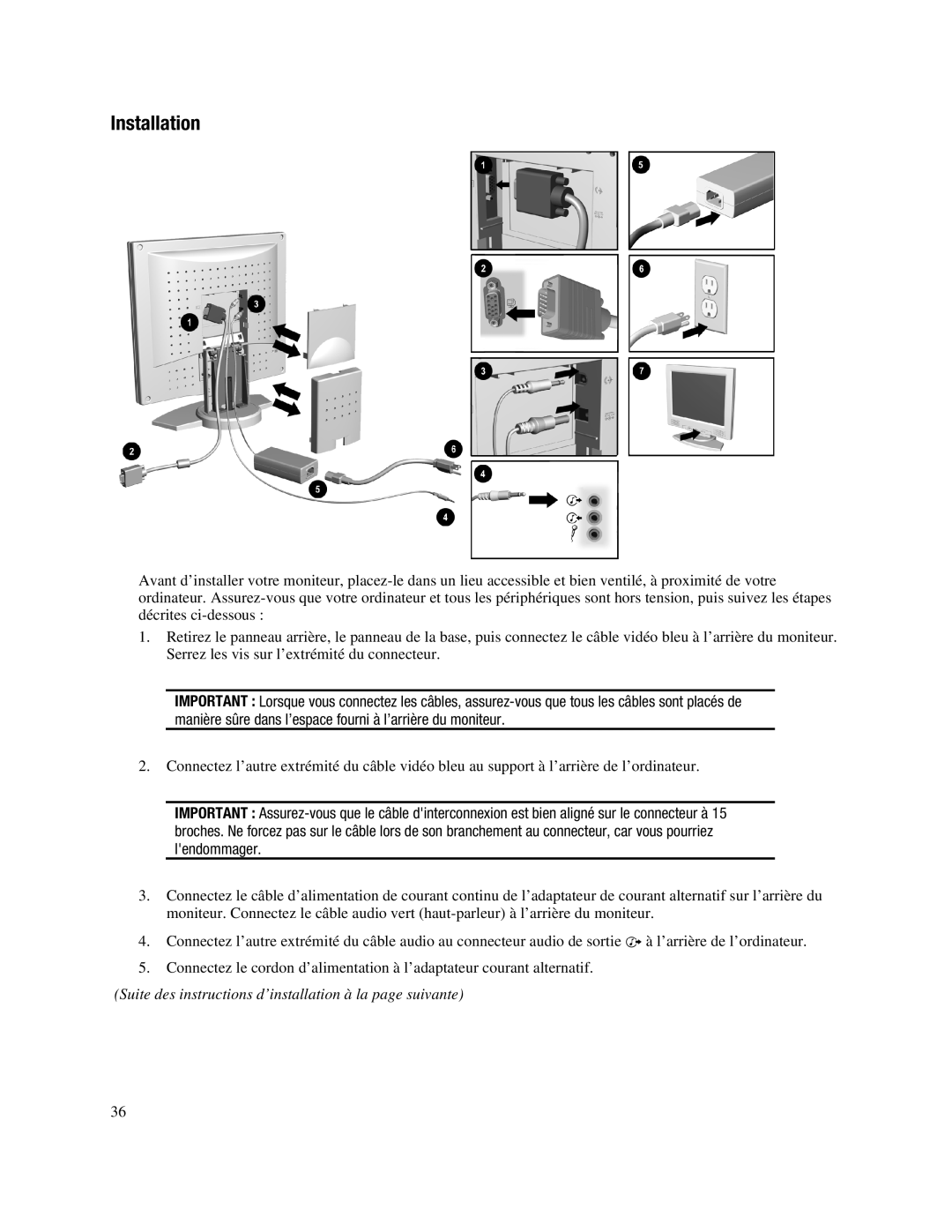 Compaq 745A manual Suite des instructions d’installation à la page suivante 