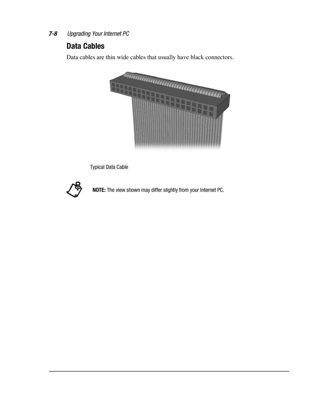 Compaq 7800 manual Data Cables, 8Upgrading Your Internet PC 