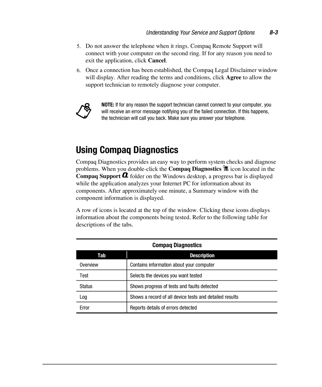 Compaq 7800 manual Using Compaq Diagnostics 