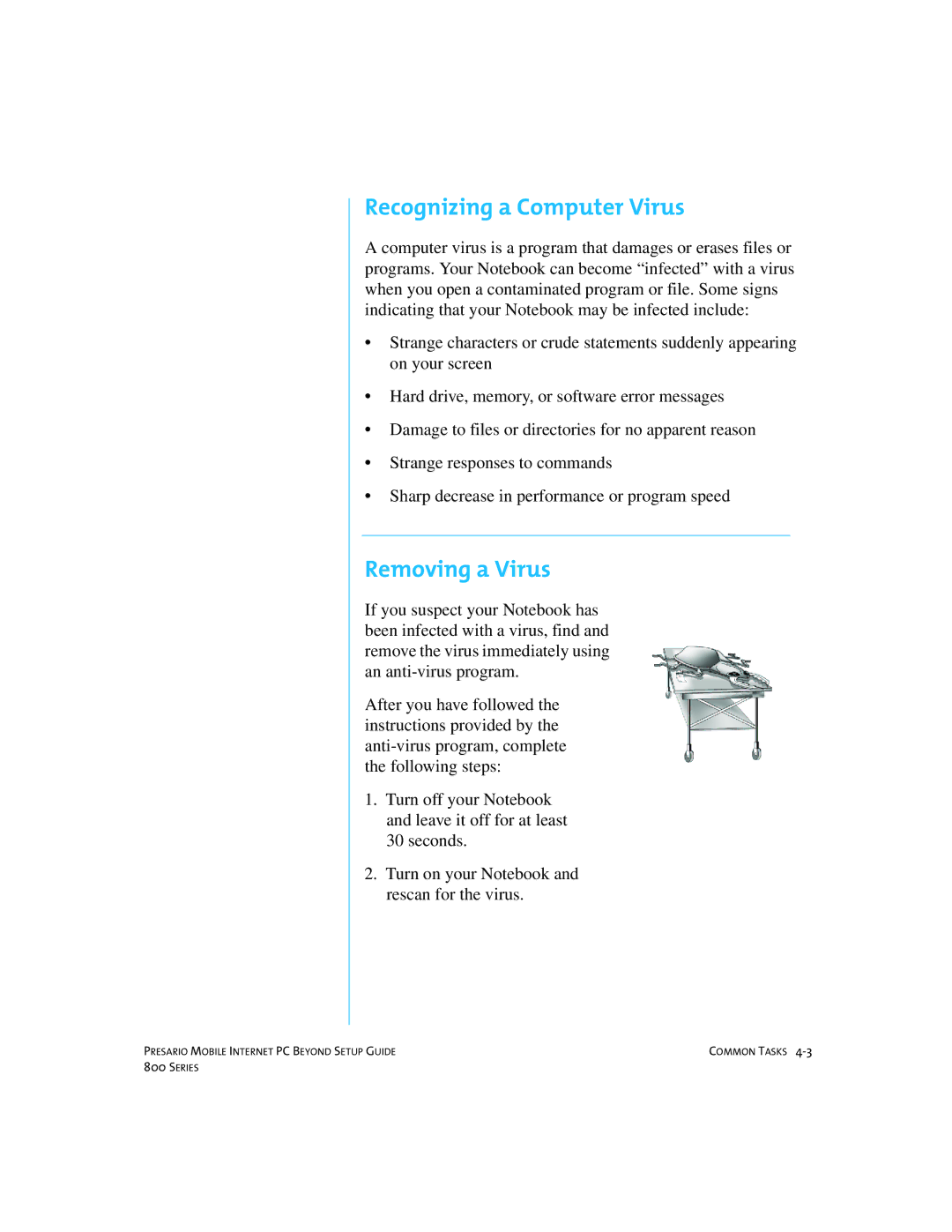 Compaq 800 manual Recognizing a Computer Virus, Removing a Virus 