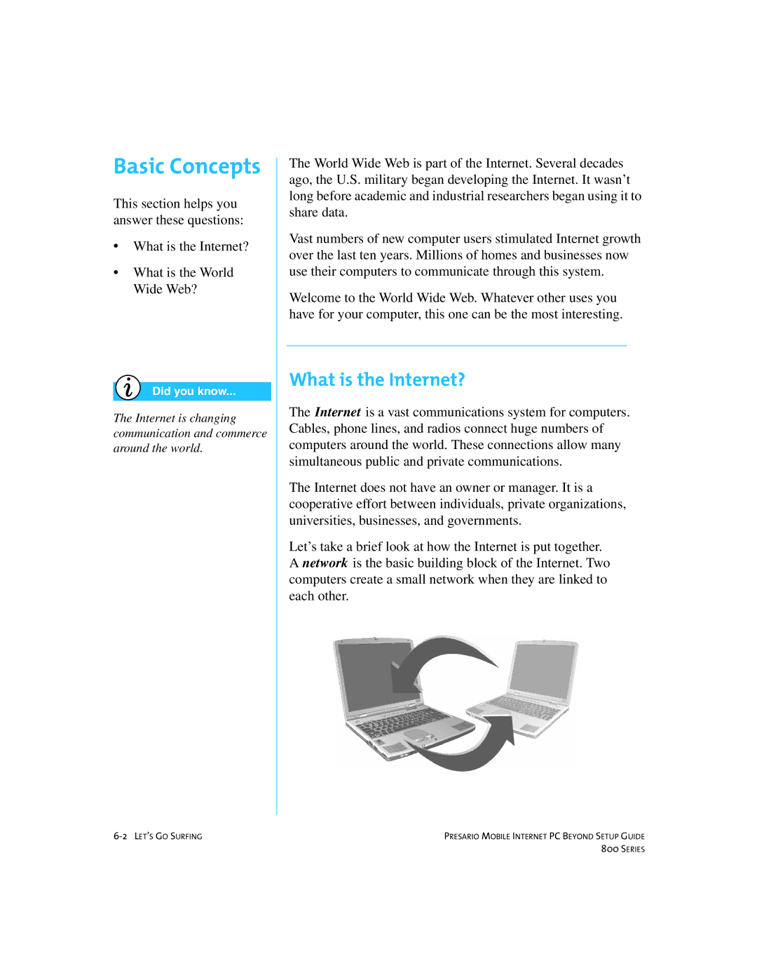 Compaq 800 manual Basic Concepts, What is the Internet? 