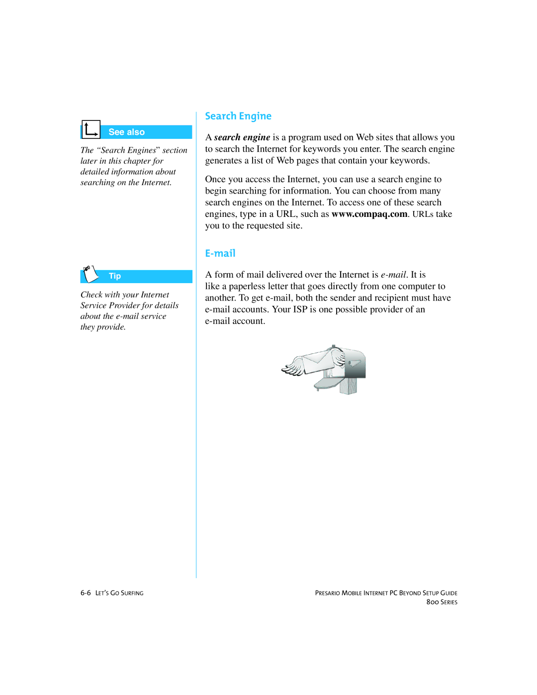 Compaq 800 manual Search Engine, Mail 