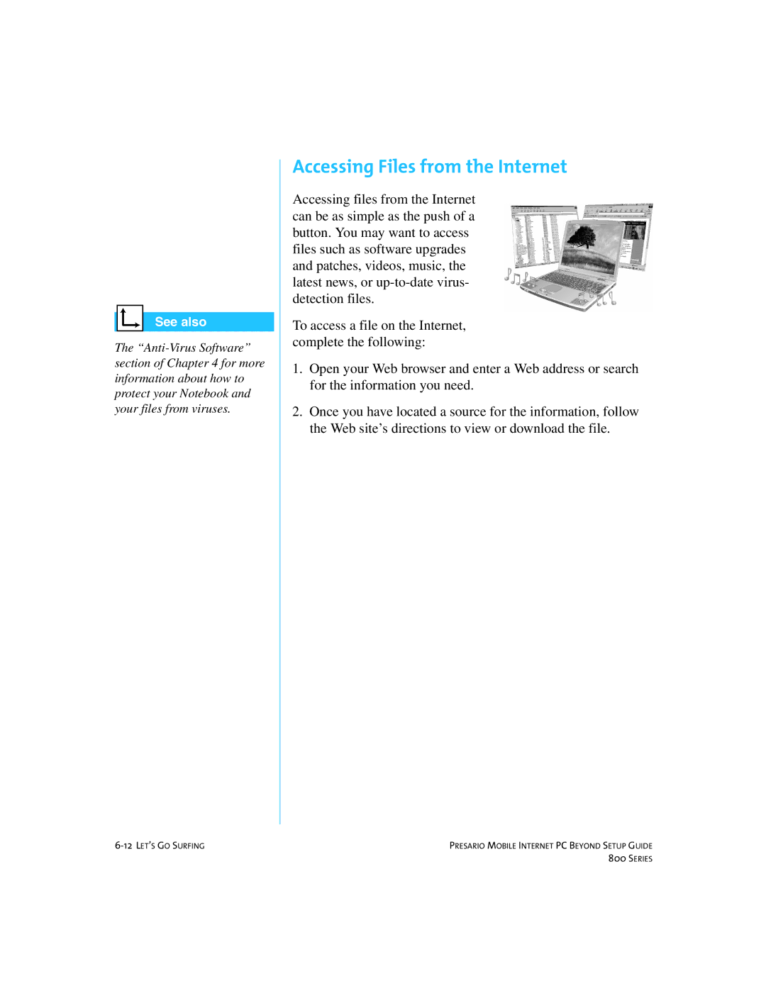 Compaq 800 manual Accessing Files from the Internet 