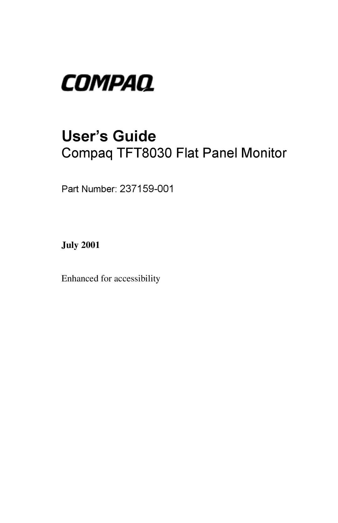 Compaq 8030 manual User’s Guide 