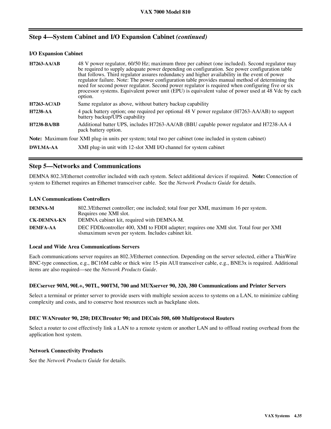 Compaq 810 Networks and Communications, LAN Communications Controllers, Local and Wide Area Communications Servers 