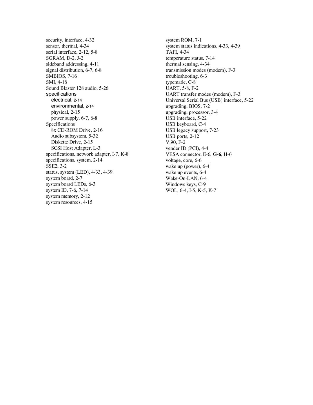 Compaq 850 manual Specifications, Electrical, Environmental 