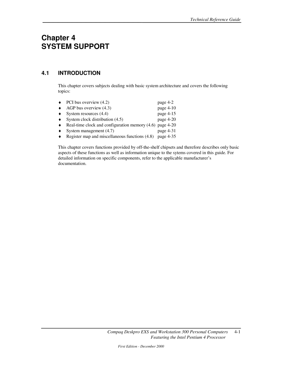 Compaq 850 manual System Support, Introduction 