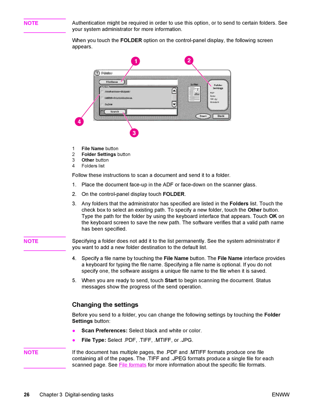 Compaq 9200c manual File Name button Folder Settings button Other button 