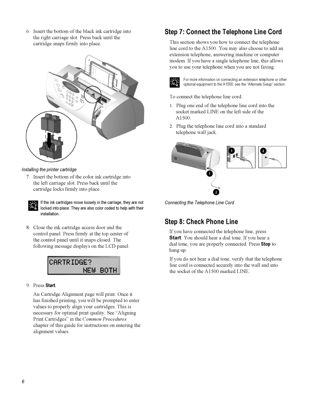 Compaq A1500 warranty Connect the Telephone Line Cord, Check Phone Line 