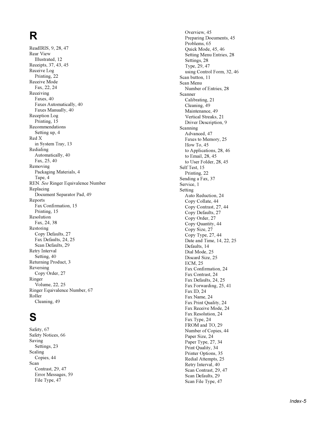 Compaq A1500 warranty Index-5 