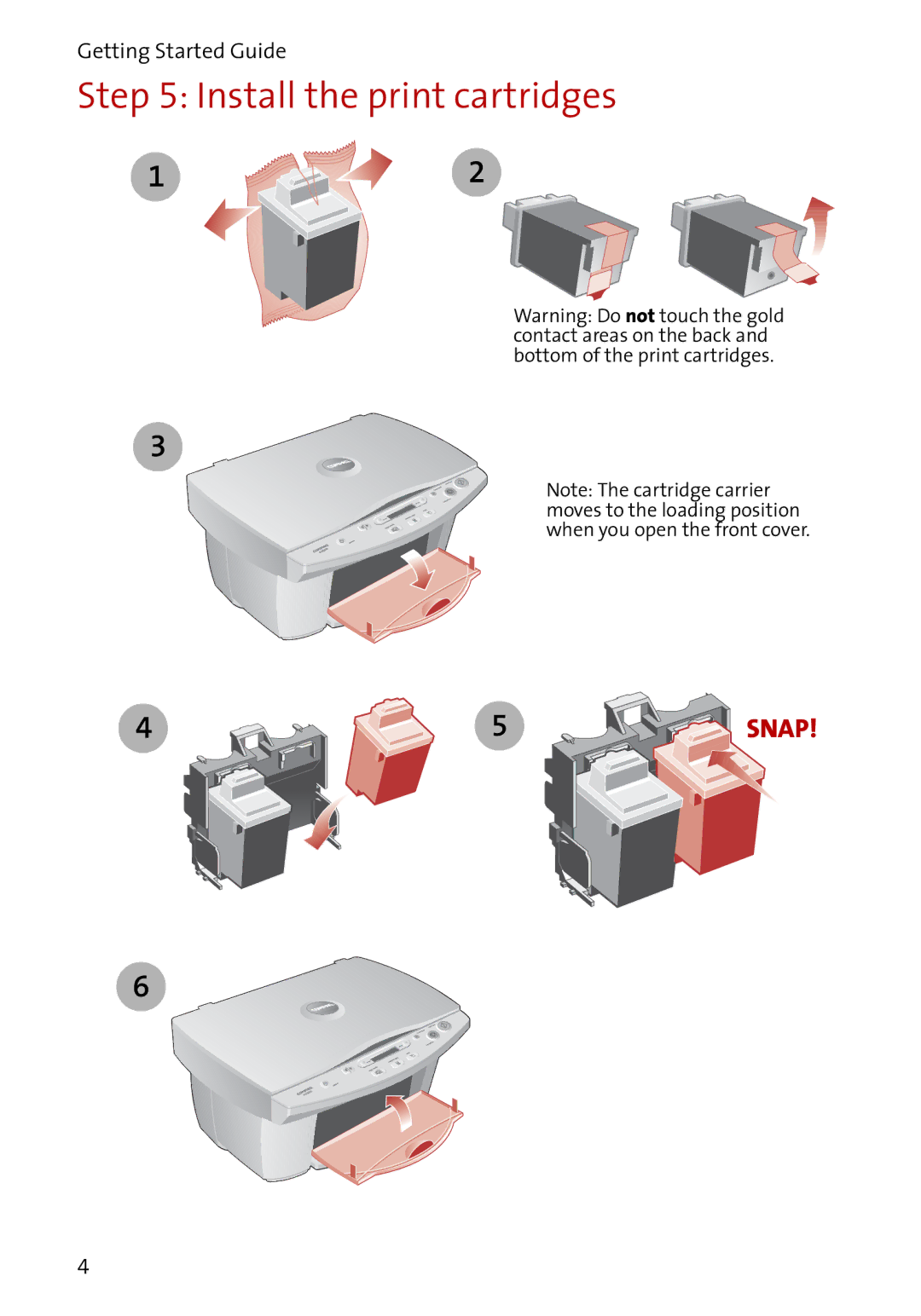 Compaq A3000 manual Install the print cartridges 