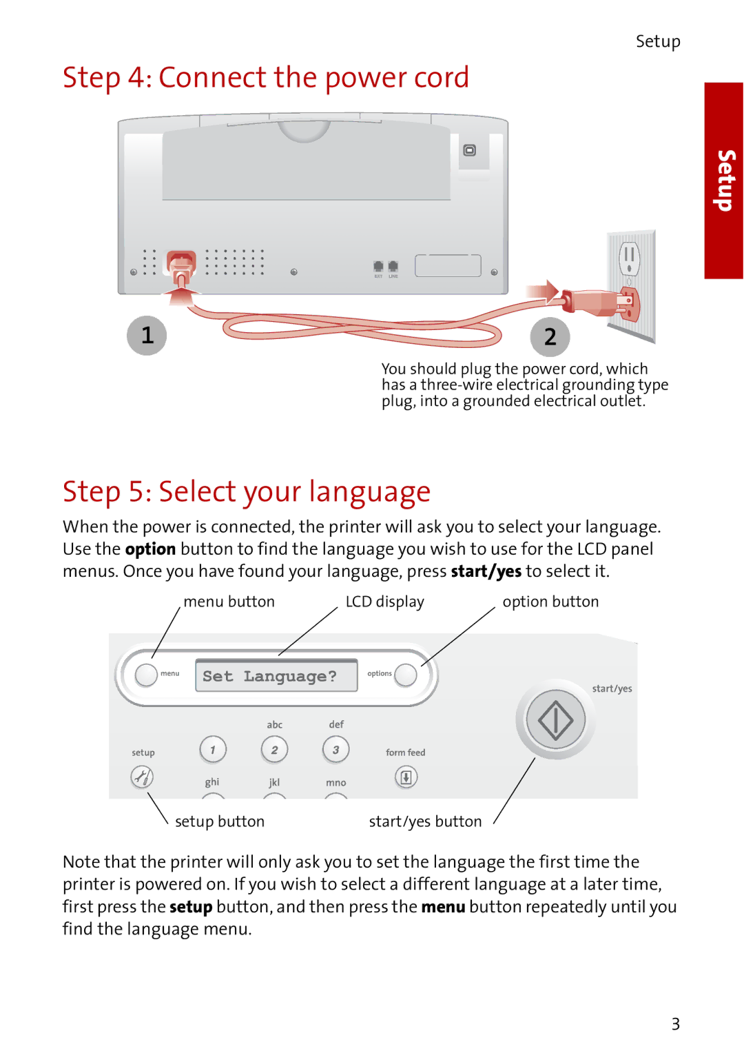 Compaq A4000 manual Connect the power cord, Select your language 