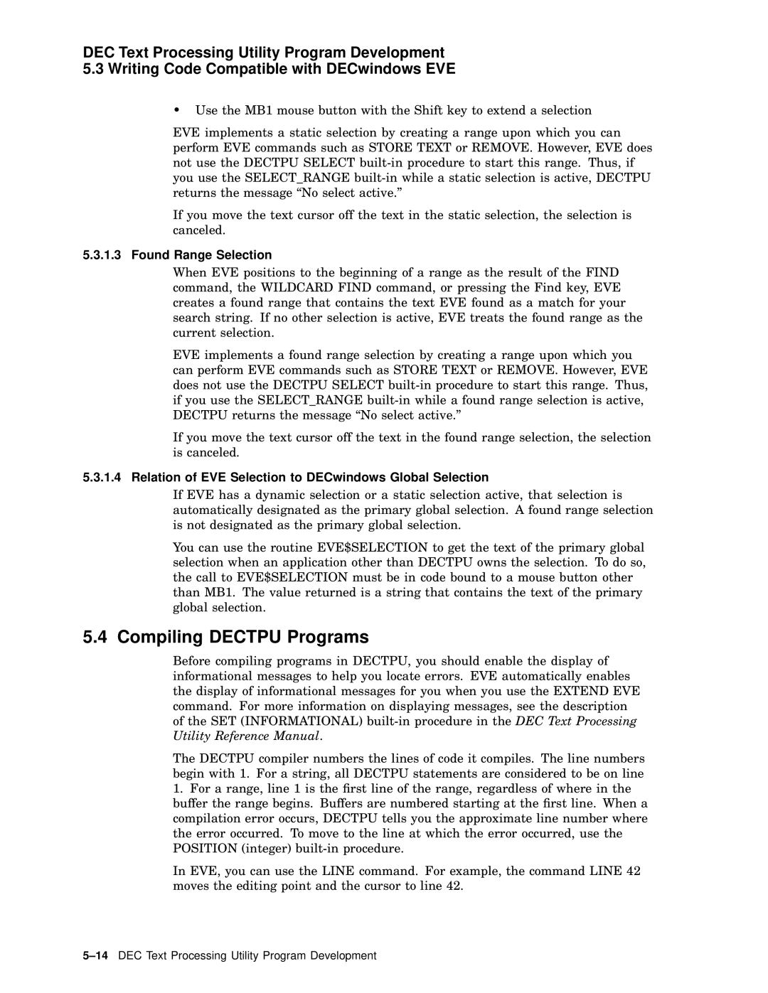 Compaq AA-PWCBD-TE manual Compiling Dectpu Programs, Found Range Selection 