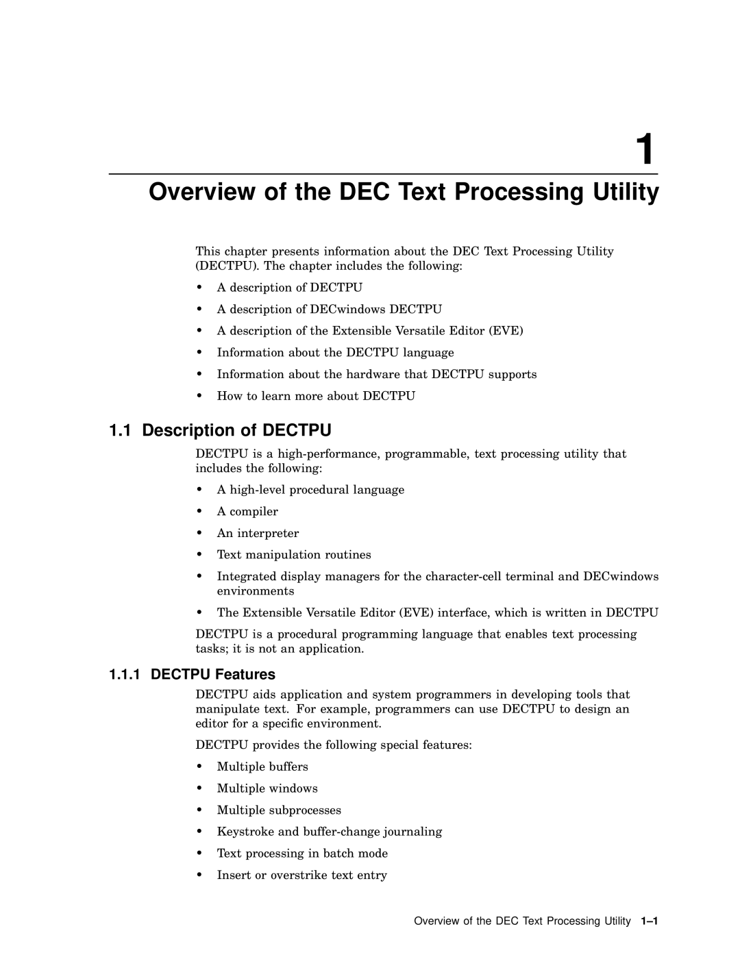 Compaq AA-PWCBD-TE manual Description of Dectpu, Dectpu Features 