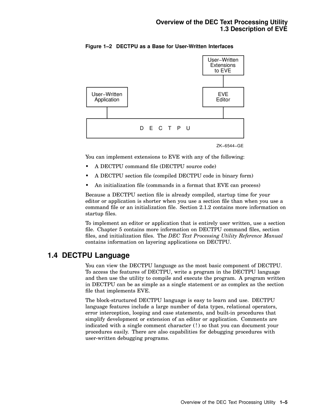 Compaq AA-PWCBD-TE manual Dectpu Language, Dectpu as a Base for User-Written Interfaces 