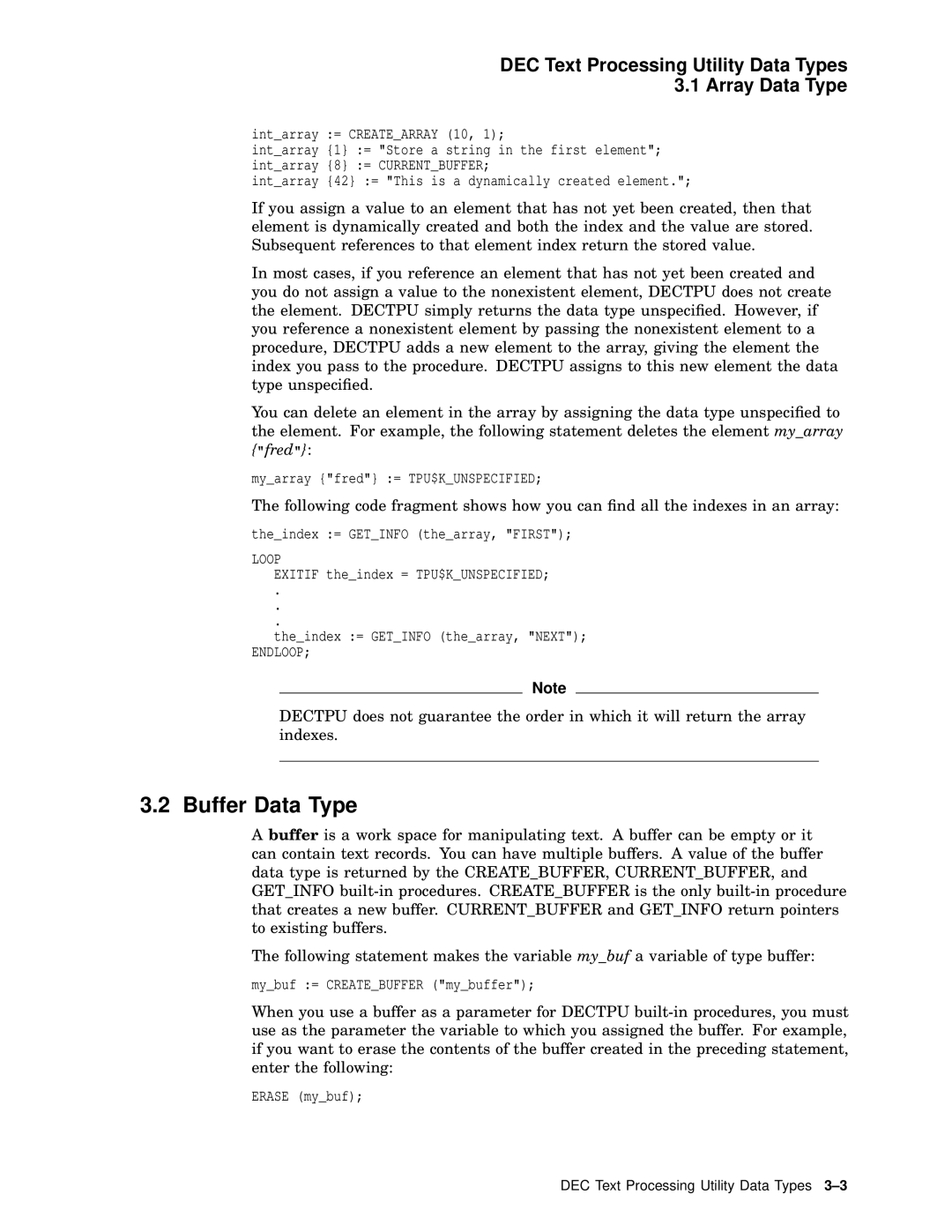 Compaq AA-PWCBD-TE manual Buffer Data Type 