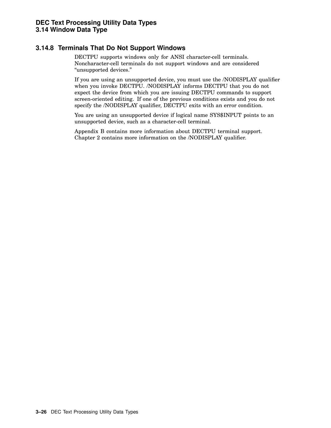 Compaq AA-PWCBD-TE manual 26DEC Text Processing Utility Data Types 