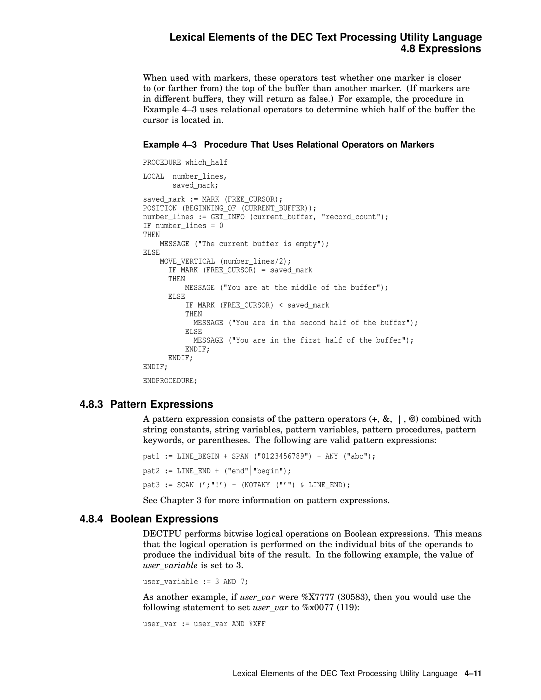 Compaq AA-PWCBD-TE manual Pattern Expressions, Boolean Expressions 